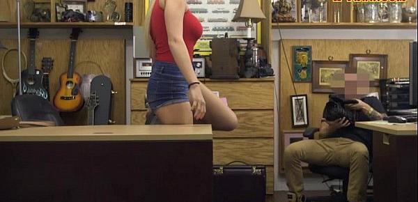  Massive boobs woman banged by pawn dude in his pawnshop